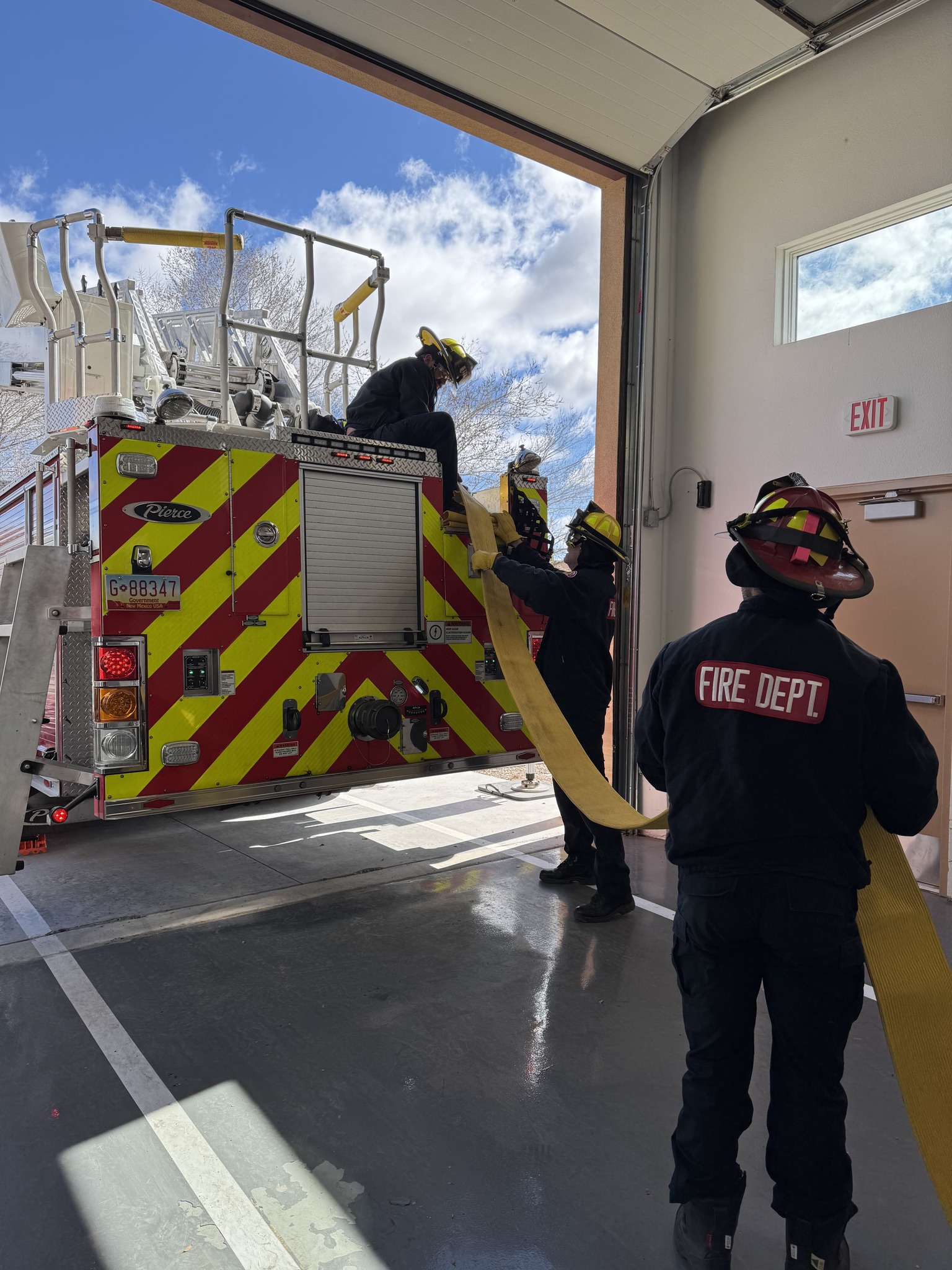 Training Saturday: Loading Hose on the Ladder and Engine 2